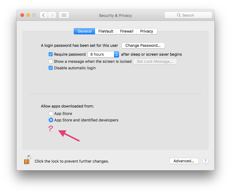 Authorize app security and privacy macos update